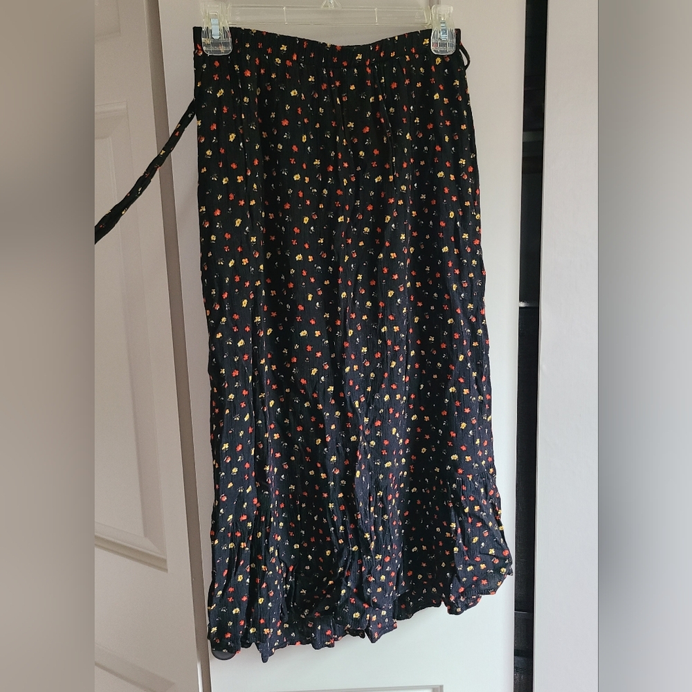 Black Floral Skirt